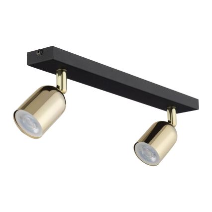 LED RGBW Ściemnialna oprawa punktowa TOP 2xGU10/6,5W/230V 2700-6500K czarny/złoty