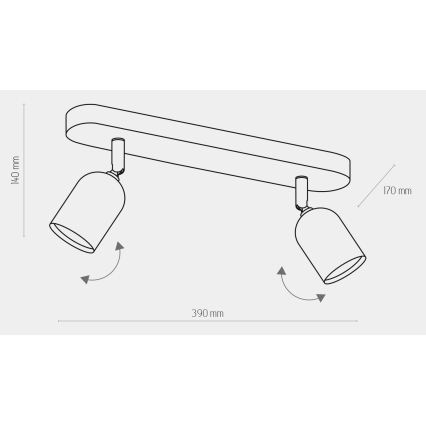 LED RGBW ściemnialna oprawa punktowa TOP 2xGU10/6,5W/230V 2700-6500K złoty/czarny