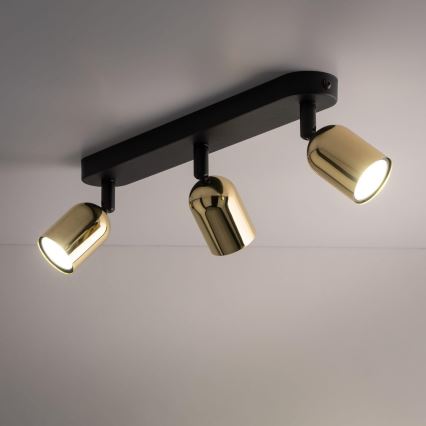 LED RGBW Ściemnialna oprawa punktowa TOP 3xGU10/6,5W/230V 2700-6500K czarna/złota