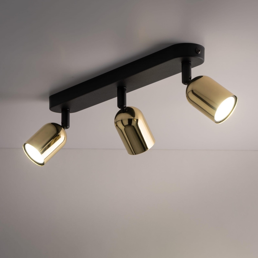 LED RGBW Ściemnialna oprawa punktowa TOP 3xGU10/6,5W/230V 2700-6500K czarna/złota