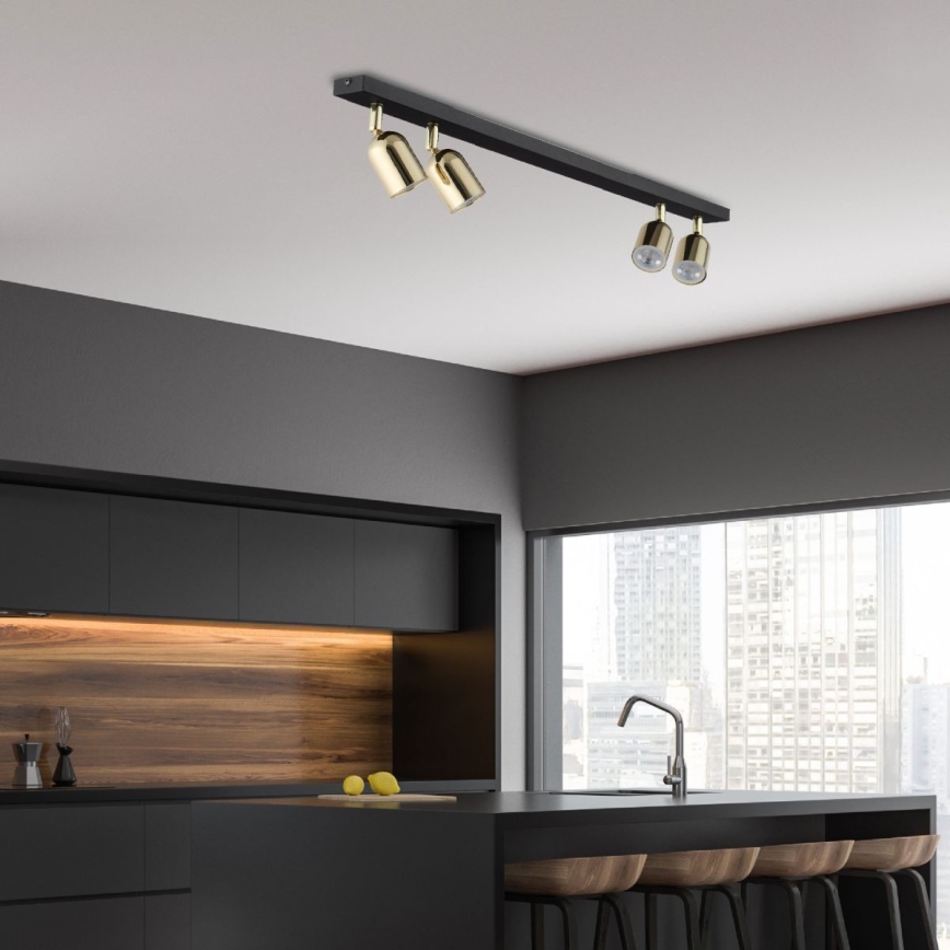 LED RGBW ściemnialna oprawa punktowa TOP 4xGU10/6,5W/230V 2700-6500K czarna/złota