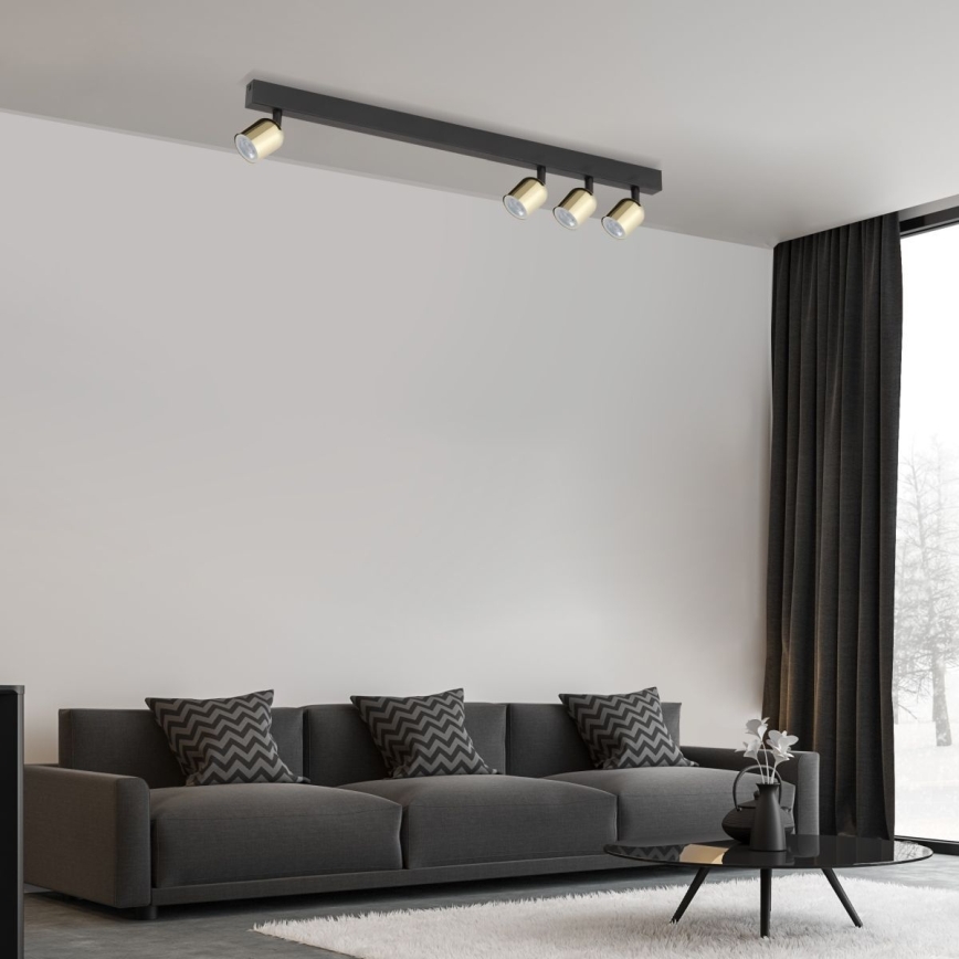 LED RGBW ściemnialna oprawa punktowa TOP 4xGU10/6,5W/230V 2700-6500K czarny/złoty