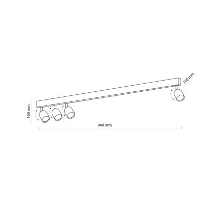 LED RGBW ściemnialna oprawa punktowa TOP 4xGU10/6,5W/230V 2700-6500K czarny/złoty