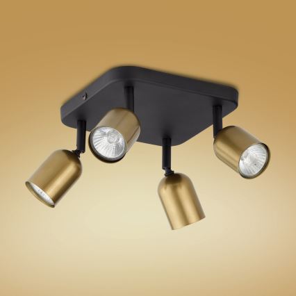 LED RGBW ściemnialna oprawa punktowa TOP 4xGU10/6,5W/230V 2700-6500K złota/czarna