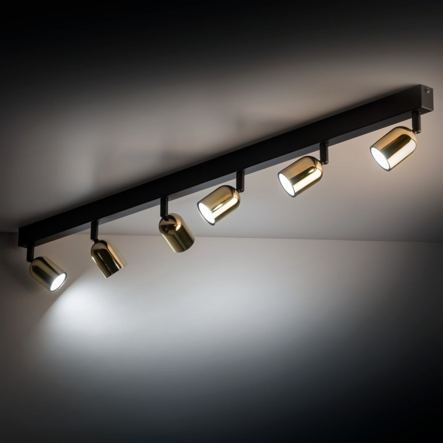 LED RGBW ściemnialna oprawa punktowa TOP 6xGU10/6,5W/230V 2700-6500K czarna/złota