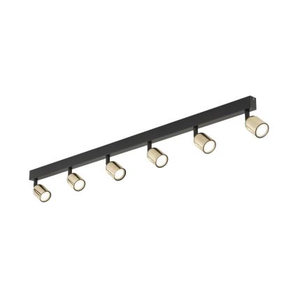 LED RGBW ściemnialna oprawa punktowa TOP 6xGU10/6,5W/230V 2700-6500K czarna/złota