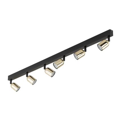 LED RGBW ściemnialna oprawa punktowa TOP 6xGU10/6,5W/230V 2700-6500K czarna/złota