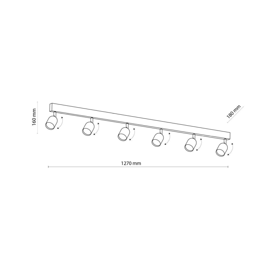 LED RGBW ściemnialna oprawa punktowa TOP 6xGU10/6,5W/230V 2700-6500K czarna/złota