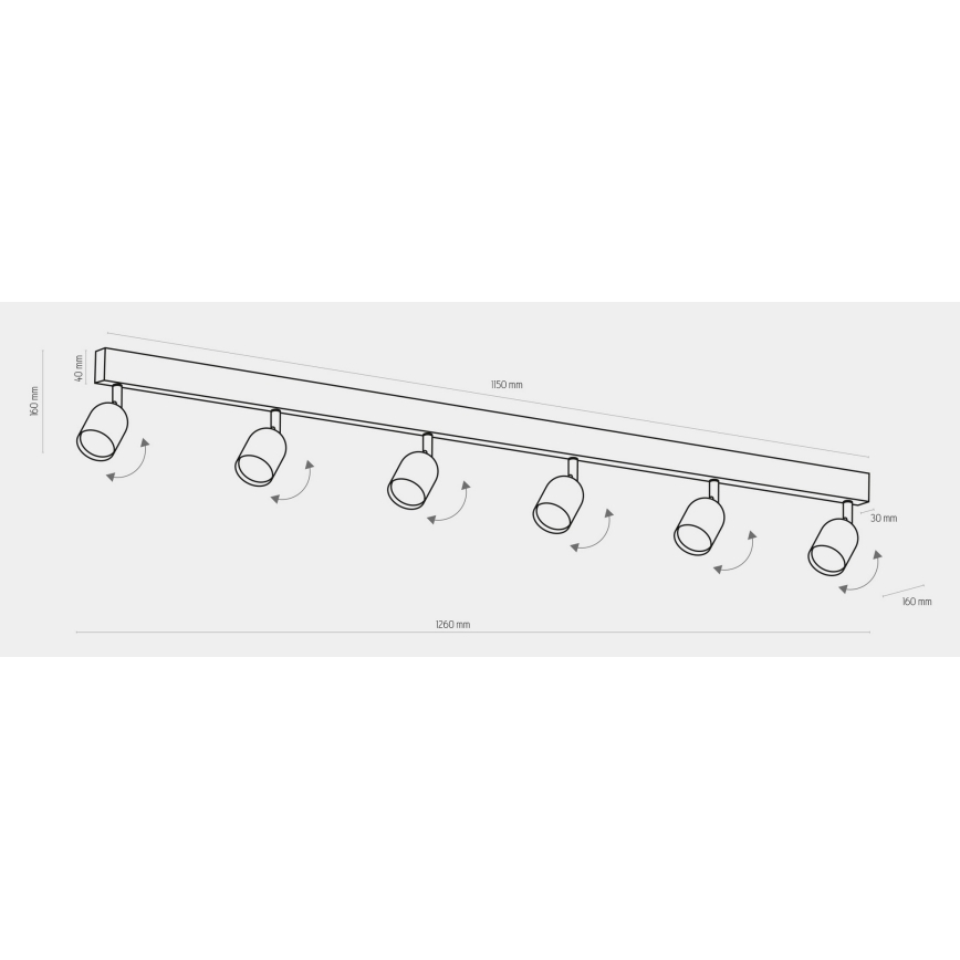 LED RGBW ściemnialna oprawa punktowa TOP 6xGU10/6,5W/230V 2700-6500K złota/czarna