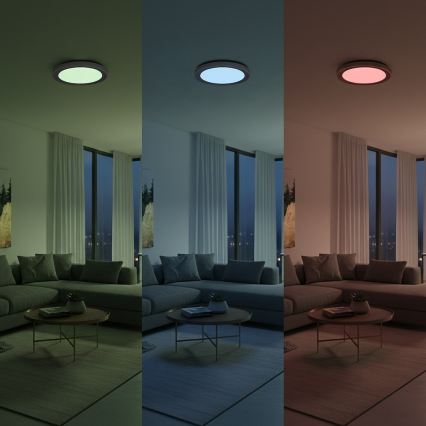 LED RGBW ściemnialna lampa sufitowa MELO LED/36W/230V 3000-6000K śr. 39 cm biała + pilot zdalnego sterowania
