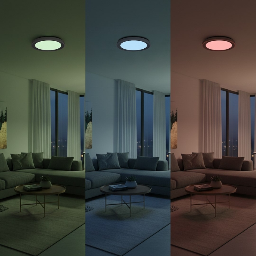 LED RGBW ściemnialna lampa sufitowa MELO LED/36W/230V 3000-6000K śr. 39 cm biała + pilot zdalnego sterowania