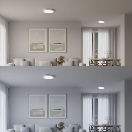 LED RGBW ściemnialna lampa sufitowa MELO LED/36W/230V 3000-6000K śr. 39 cm biała + pilot zdalnego sterowania