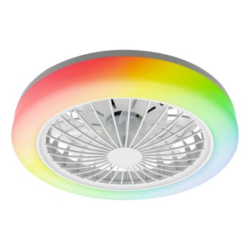 LED RGBW ściemnialna oprawa sufitowa z wentylatorem ZAMBIA LED/24W/230V 3000-6500K biała + zdalne sterowanie