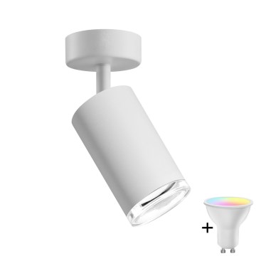 LED RGBW ściemnialna punktowa oprawa łazienkowa TURYN 1xGU10/6,5W/230V 2700-6500K Wi-Fi IP44 biała
