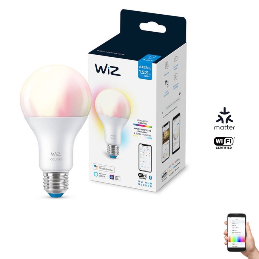 LED RGBW Ściemnialna żarówka A67 E27/13W/230V 2200-6500K CRI 90 Wi-Fi -WiZ