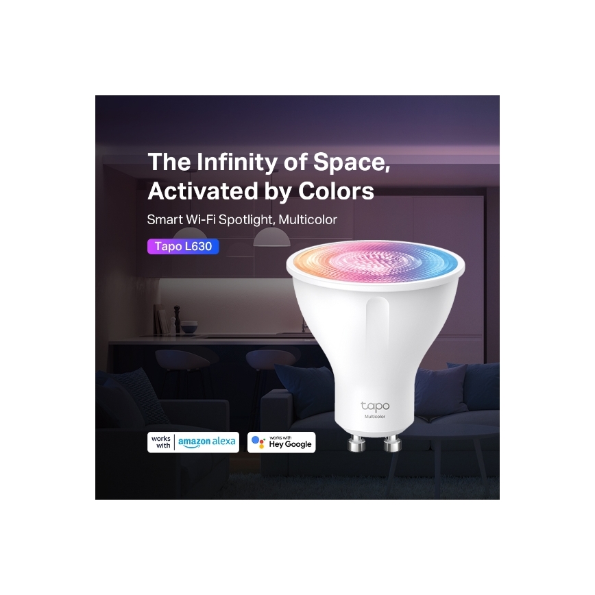 LED RGBW ściemnialna żarówka GU10/3,7W/230V 2200-6500K Wi-Fi - TP-Link