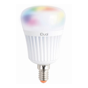 LED RGBW Ściemnialna żarówka iDual E14/7W/230V 2200-6500K