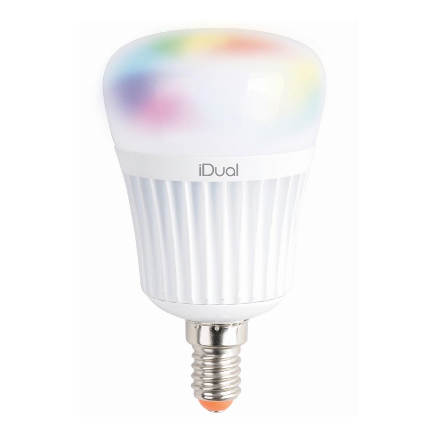LED RGBW Ściemnialna żarówka iDual E14/7W/230V 2200-6500K