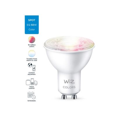 LED RGBW Ściemnialna żarówka PAR16 GU10/4,7W/230V 2200-6500K CRI 90 Wi-Fi - WiZ