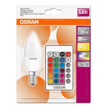LED RGBW Ściemnialna żarówka STAR E14/4,5W/230V 2700K + pilot – Osram