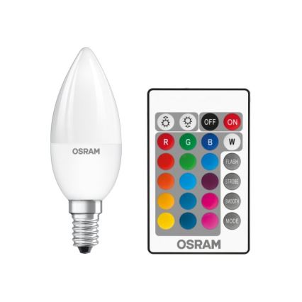 LED RGBW Ściemnialna żarówka STAR E14/4,5W/230V 2700K + pilot – Osram