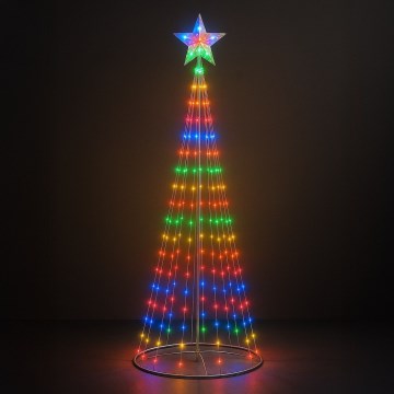 LED RGBW ściemnialna zewnętrzna dekoracja świąteczna LED/4W/230V 180 cm IP44 choinka + pilot zdalnego sterowania