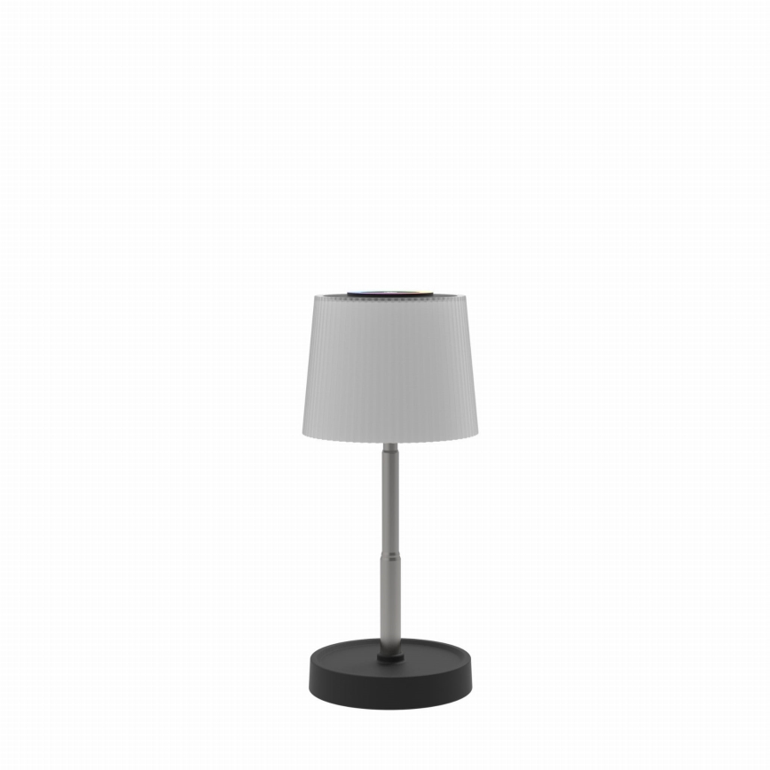 LED RGBW ściemnialna dotykowa zewnętrzna ładowalna lampa stołowa LED/2W/5V IP44 1200 mAh szara