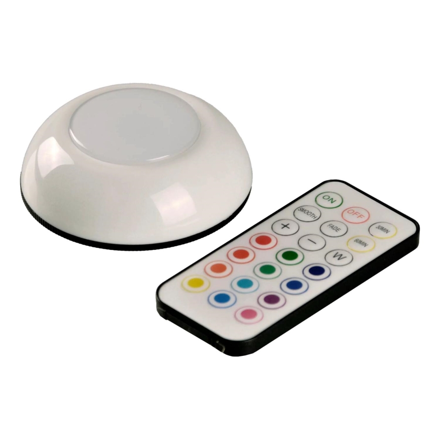 LED RGBW ściemnialne oświetlenie mebli LED/0,5W/4,5V 3xAAA białe + pilot zdalnego sterowania
