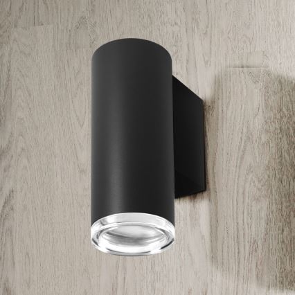 LED RGBW ściemnialny kinkiet łazienkowy TURYN 1xGU10/4,8W/230V 3000K IP44 czarny + pilot zdalnego sterowania