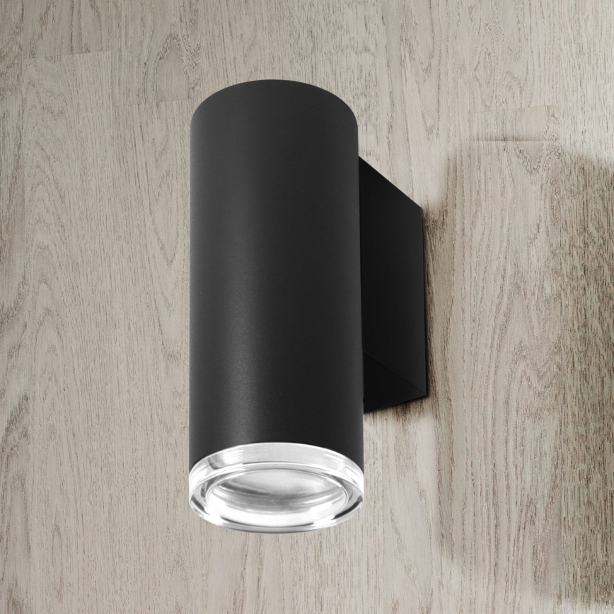 LED RGBW ściemnialny kinkiet łazienkowy TURYN 1xGU10/4,8W/230V 3000K IP44 czarny + pilot zdalnego sterowania