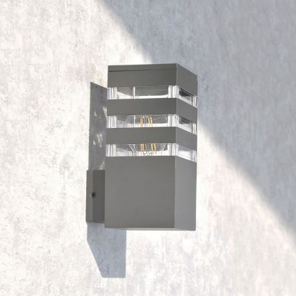 LED RGBW ściemnialna zewnętrzna oprawa ścienna TEKSAS 1xE27/9W/230V 2700-6500K Wi-Fi IP44 antracyt
