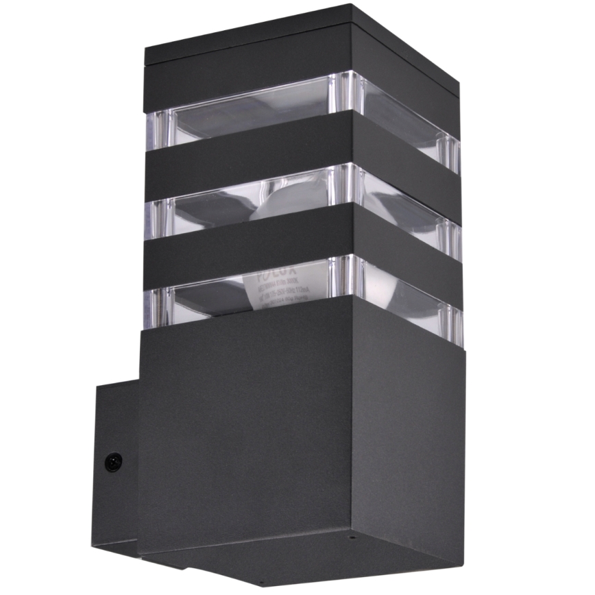 LED RGBW ściemnialna zewnętrzna oprawa ścienna TEKSAS 1xE27/9W/230V 2700-6500K Wi-Fi IP44 antracyt