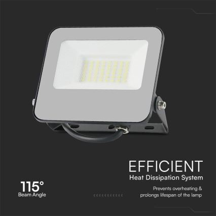 LED RGBW Ściemnialny naświetlacz LED/30W/230V IP65 szary + pilot zdalnego sterowania