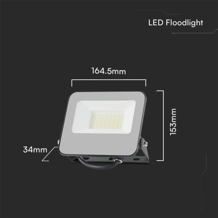 LED RGBW Ściemnialny naświetlacz LED/30W/230V IP65 szary + pilot zdalnego sterowania