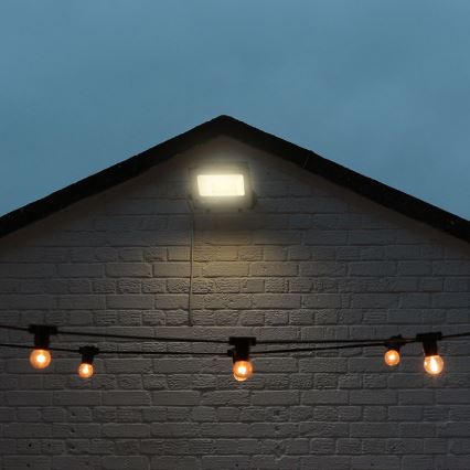 LED RGBW Ściemnialny naświetlacz LED/50W/230V IP65 szary + pilot zdalnego sterowania