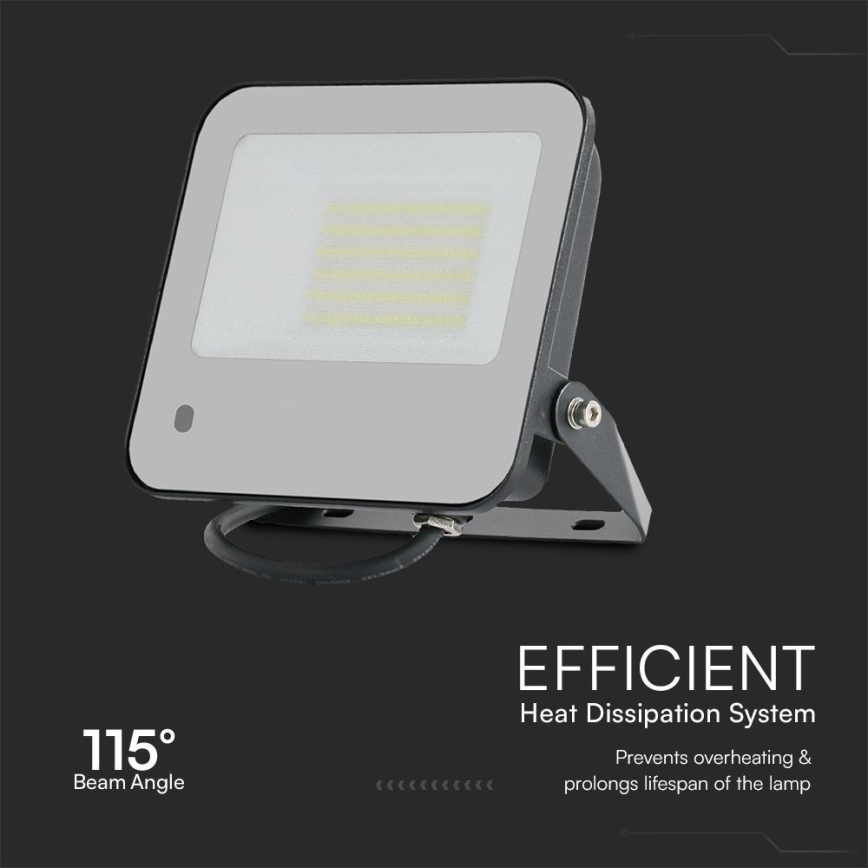 LED RGBW Ściemnialny naświetlacz LED/50W/230V IP65 szary + pilot zdalnego sterowania