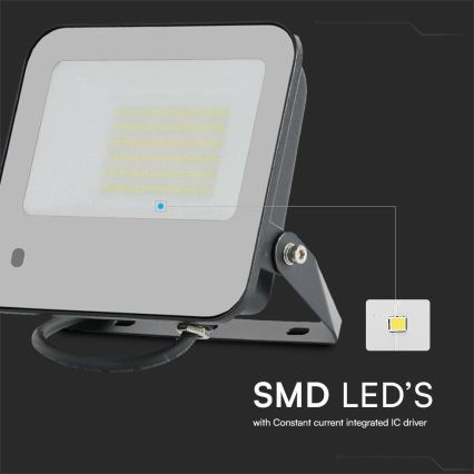 LED RGBW Ściemnialny naświetlacz LED/50W/230V IP65 szary + pilot zdalnego sterowania