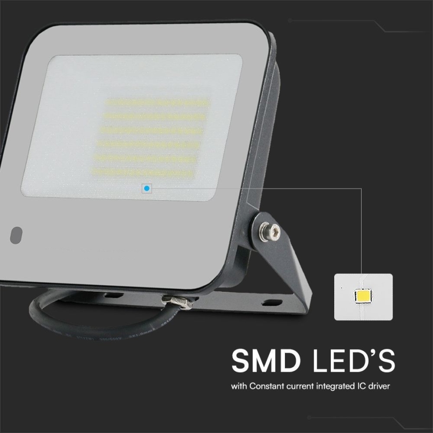 LED RGBW Ściemnialny naświetlacz LED/50W/230V IP65 szary + pilot zdalnego sterowania