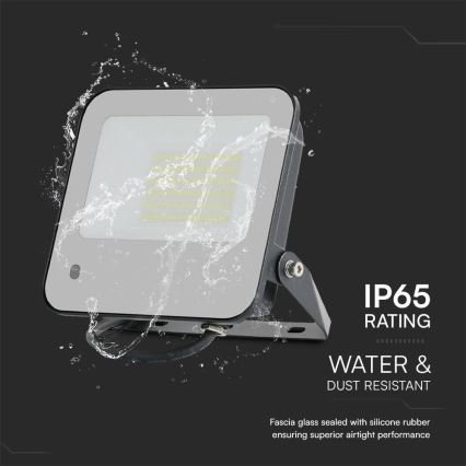 LED RGBW Ściemnialny naświetlacz LED/50W/230V IP65 szary + pilot zdalnego sterowania