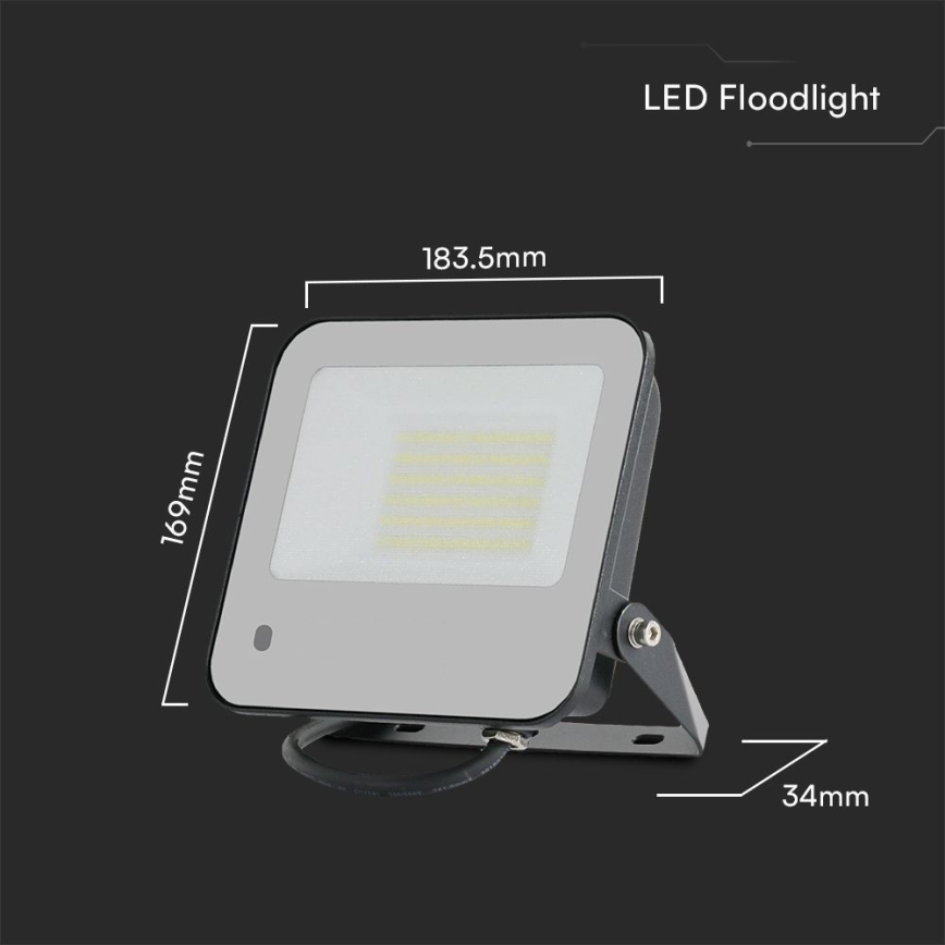 LED RGBW Ściemnialny naświetlacz LED/50W/230V IP65 szary + pilot zdalnego sterowania