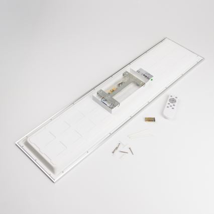 LED RGBW ściemnialny natynkowy panel LED/13,5W/230V 3000-6500K 29,5x59,5 cm srebrny + zdalne sterowanie