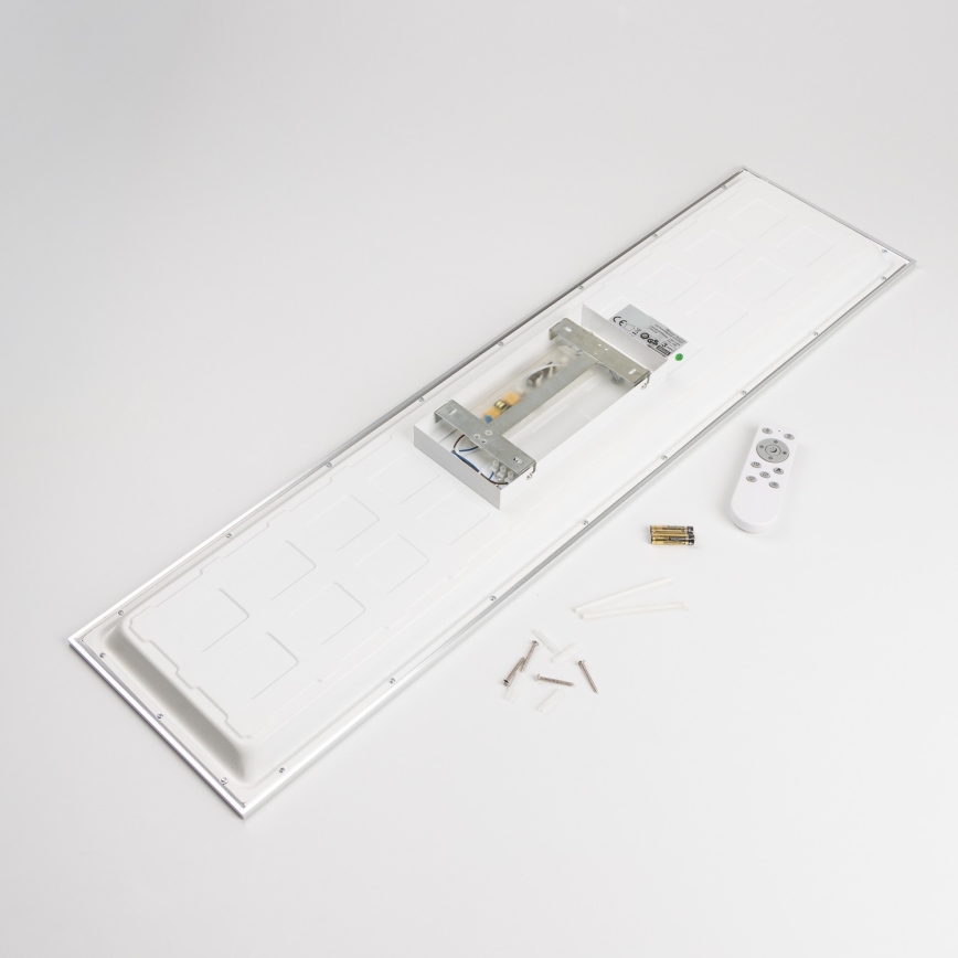 LED RGBW ściemnialny natynkowy panel LED/13,5W/230V 3000-6500K 29,5x59,5 cm srebrny + zdalne sterowanie