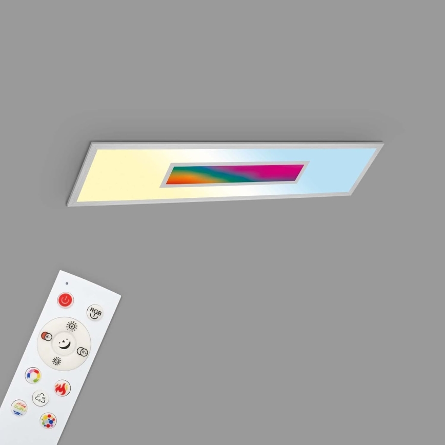 LED RGBW ściemnialny panel LED/20W/230V 3000-6500K 25x100 cm srebrny + pilot zdalnego sterowania