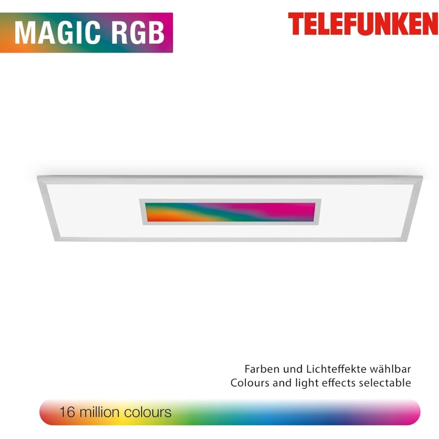 LED RGBW ściemnialny panel LED/20W/230V 3000-6500K 25x100 cm srebrny + pilot zdalnego sterowania