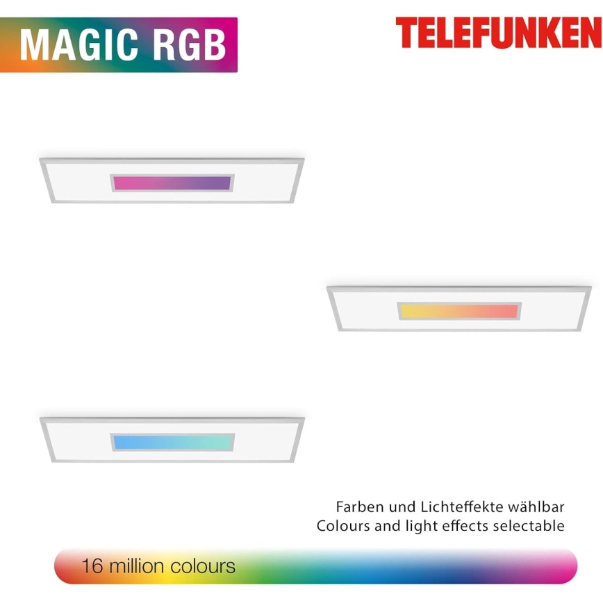 LED RGBW ściemnialny panel LED/20W/230V 3000-6500K 25x100 cm srebrny + pilot zdalnego sterowania