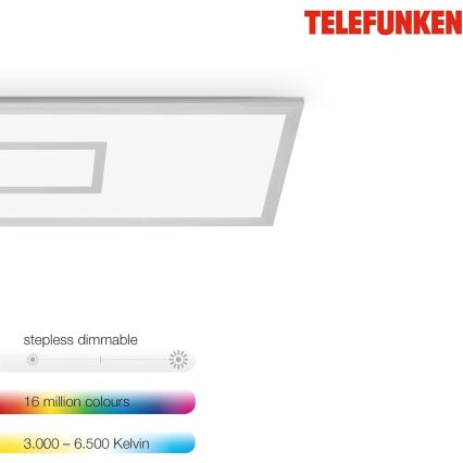 LED RGBW ściemnialny panel LED/20W/230V 3000-6500K 25x100 cm srebrny + pilot zdalnego sterowania