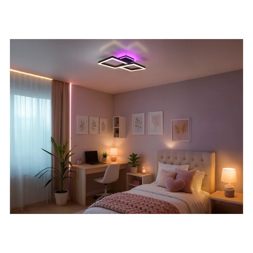 LED RGBW ściemnialny plafon sufitowy LED/75W/230V 3000-6500K z pilotem