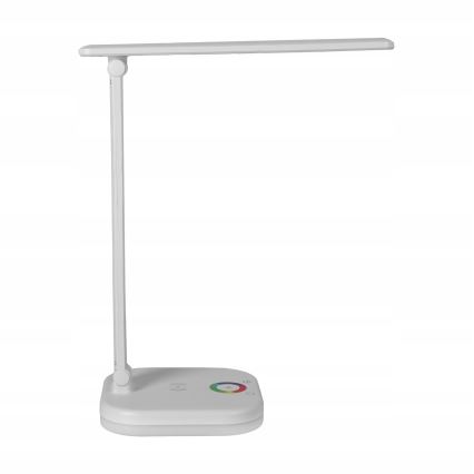 LED RGBW ściemniana lampa biurkowa z bezprzewodowym ładowaniem LED/7W/5V USB biała