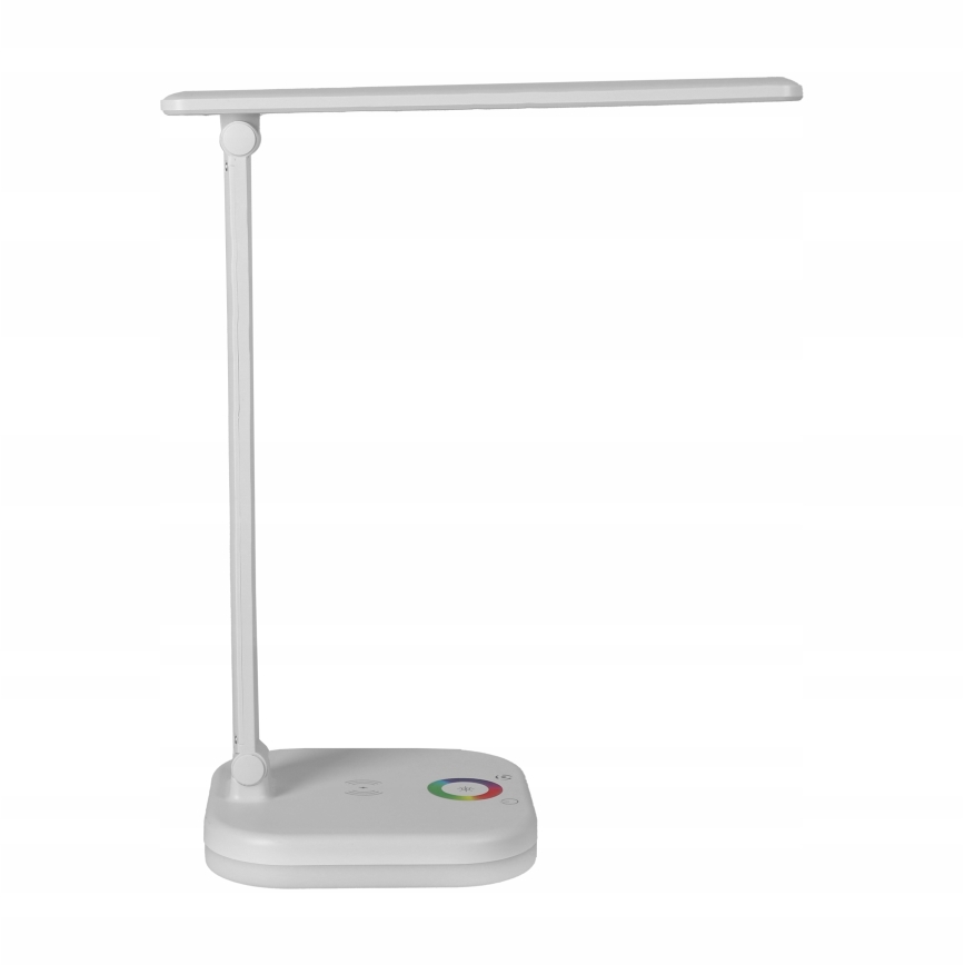 LED RGBW ściemniana lampa biurkowa z bezprzewodowym ładowaniem LED/7W/5V USB biała