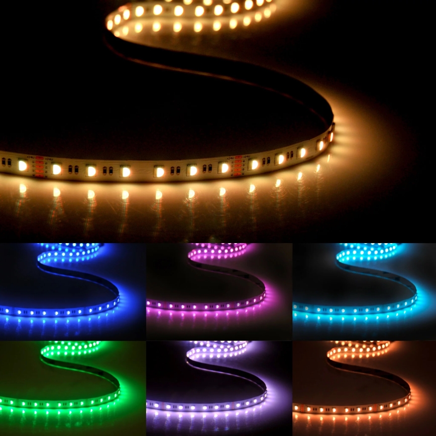 LED RGBW Ściemniana taśma 3m LED/22W/24/230V + pilot